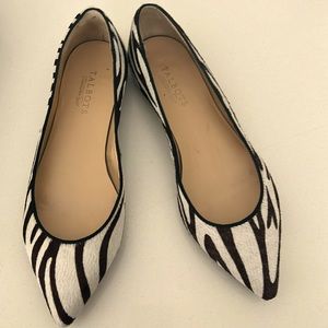 Talbots 9.5W Zebra Haircalf/Leather Flats “Gently Worn”